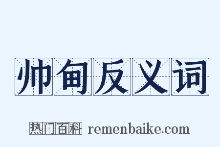 帅甸反义词是什么意思的图片